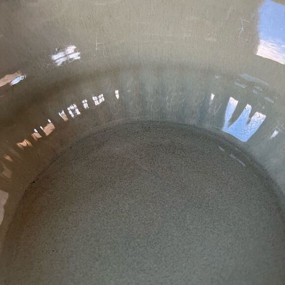 Ceramic Serving Bowl Fluted Scalloped Edge With Matching Dipping Bowl - Picture 8 of 11